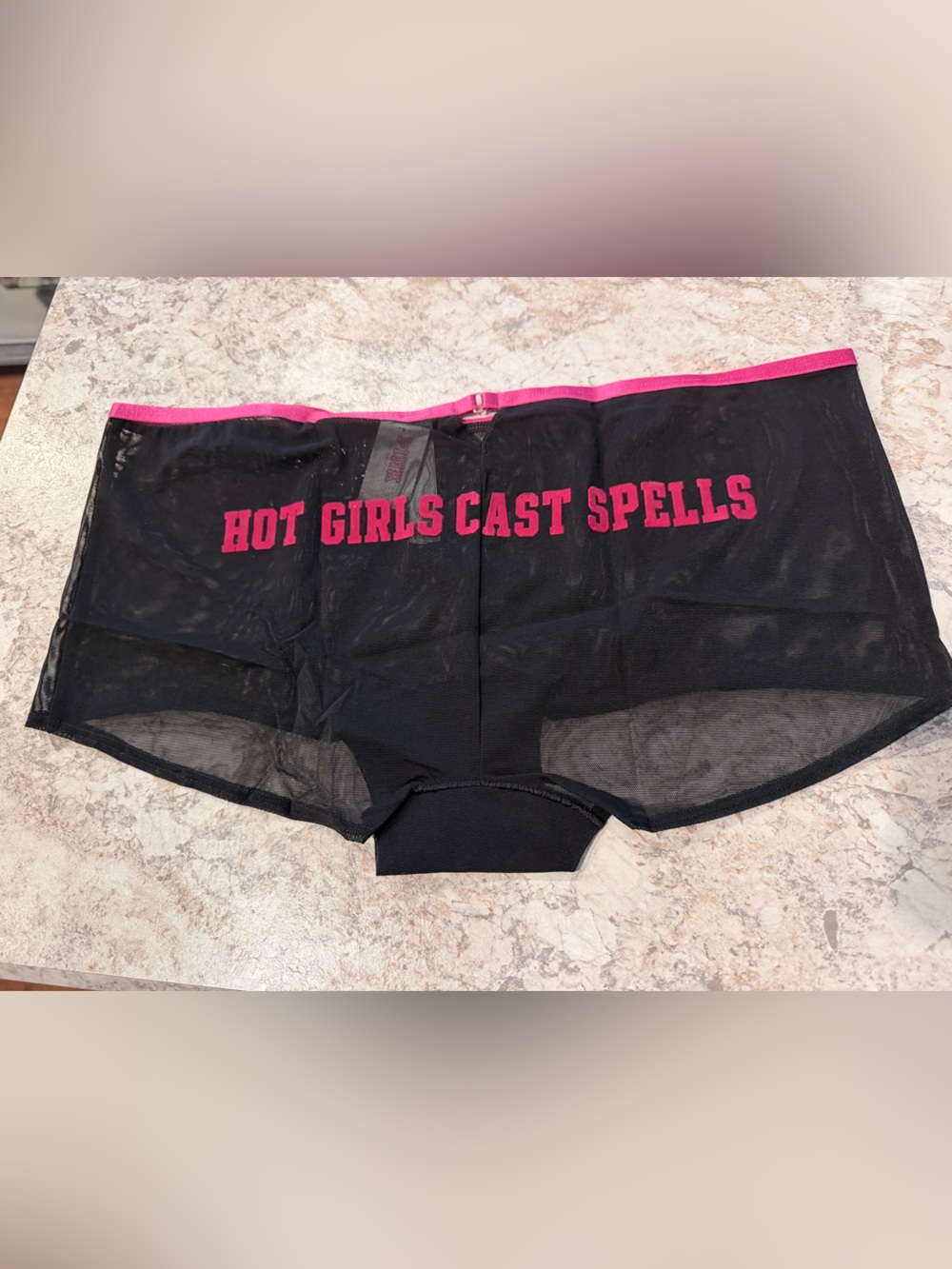 VS PINK Halloween Mesh Shortie Panty NWT Large Hot Girls Cast Spells